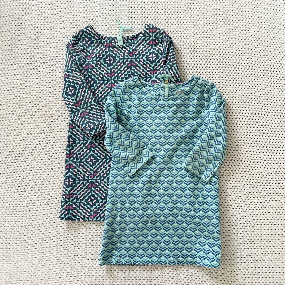 Vineyard Vines Toddler Girl Bundle Lot Two Blue Printed Shift Coastal Dresses 4T